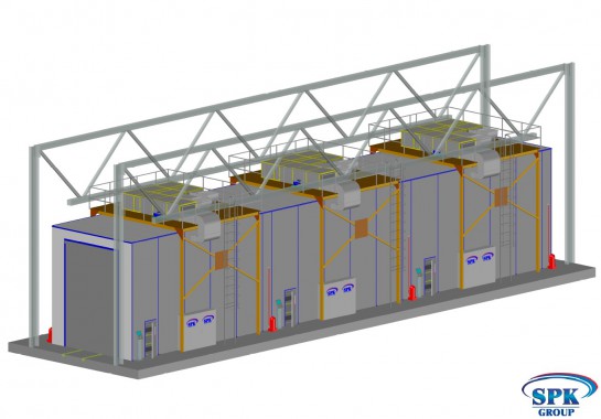Комплекс для окраски и сушки трамваев проходного типа SPK-33.6.6
