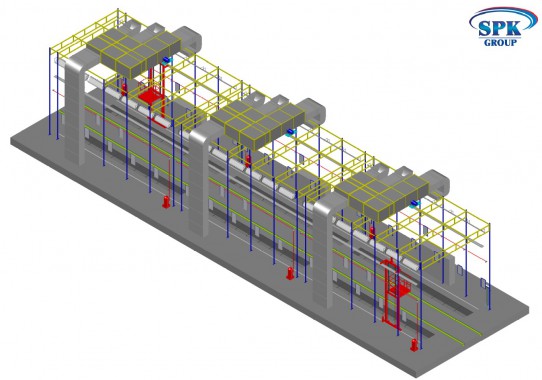 Комплекс для окраски и сушки трамваев проходного типа SPK-33.6.6