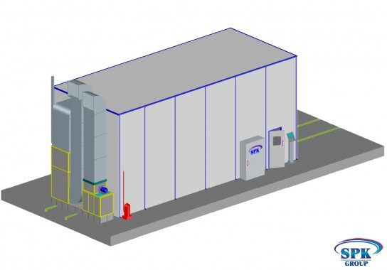 Окрасочно-сушильная камера для автопогрузчиков и нестандартных изделий SPK-12.5.5