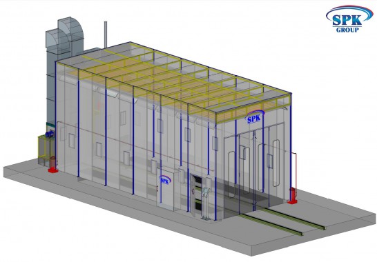 Окрасочно-сушильная камера для автопогрузчиков и нестандартных изделий SPK-12.5.5