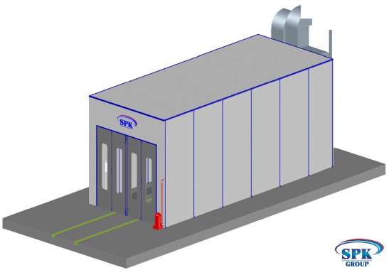 Окрасочно-сушильная камера для автопогрузчиков и нестандартных изделий SPK-12.5.5