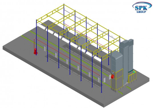 Окрасочно-сушильная камера для автопогрузчиков и нестандартных изделий SPK-12.5.5
