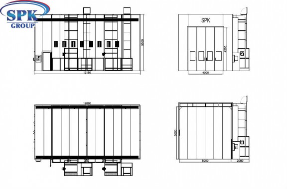 Окрасочно-сушильная камера для кранового оборудования SPK 12x5x5