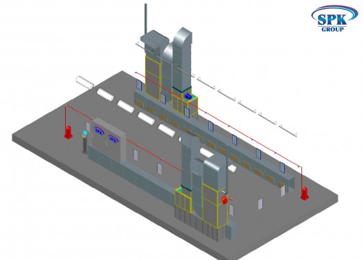 Камера окраски для автобусов и грузовых автомобилей тупикового типа SPK-15.6.5