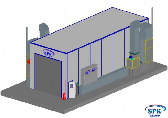 Камера окраски для автобусов и грузовых автомобилей тупикового типа SPK-15.6.5