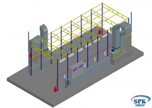 Камера окраски для автобусов и грузовых автомобилей тупикового типа SPK-15.6.5