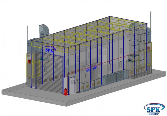 Камера окраски для автобусов и грузовых автомобилей тупикового типа SPK-15.6.5