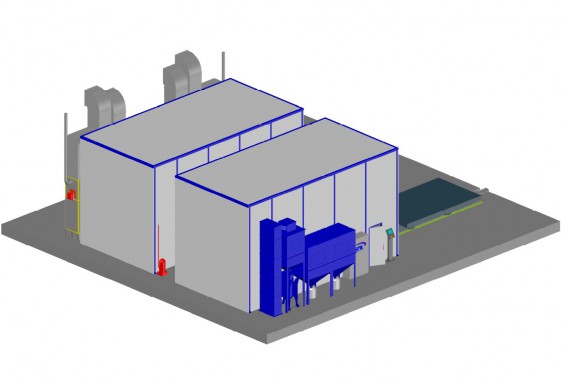 Окрасочно-сушильная камера в тупиковом исполнении SPK-15.6.5 