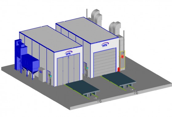 Окрасочно-сушильная камера в тупиковом исполнении SPK-15.6.5 