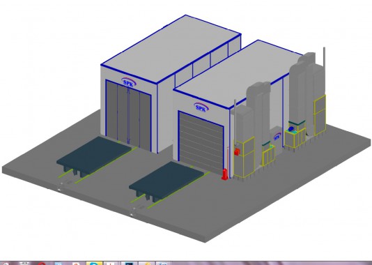 Окрасочно-сушильная камера в тупиковом исполнении SPK-15.6.5 