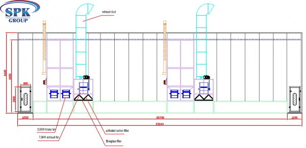 Камера покрасочно-сушильная для жд вагонов YS-23.6.6
