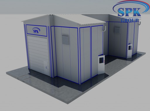 Уличная покрасочно-сушильная камера для металлоконструкций SPK-15.5.5