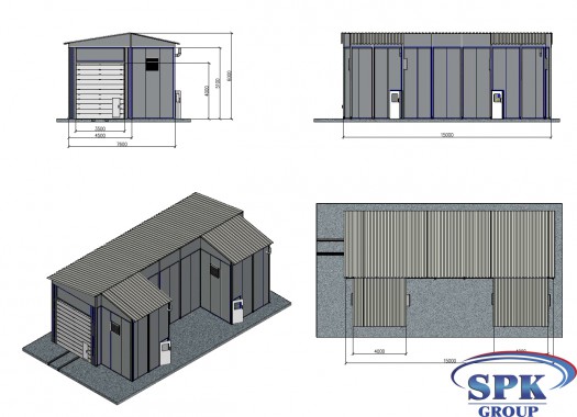 Уличная покрасочно-сушильная камера для металлоконструкций SPK-15.5.5