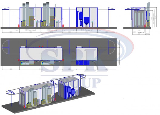 Окрасочно-сушильный комплекс для металлических контейнеров SPK-12.3.5
