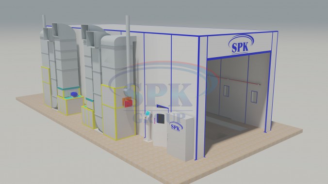 Двухсекционная окрасочно-сушильная камера для автоцистерн и прицепов SPK-16.6.5