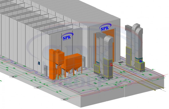 Реконструкция покрасочной и дробеструйной камеры для ж/д SPK