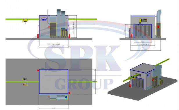 Покрасочно-сушильная камера для сварных металлоконструкций SPK-5.5.3