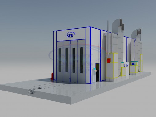 Тупиковая покрасочно-сушильная камера для грузового автотранспорта SPK-15.5.5