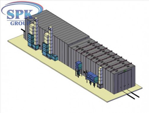 Дробеструйная камера, совмещенная с окрасочно-сушильной уличного исполнения SPK-42.5.5