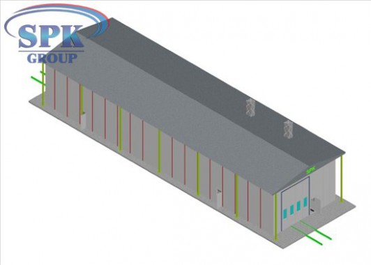 Дробеструйная камера, совмещенная с окрасочно-сушильной уличного исполнения SPK-42.5.5