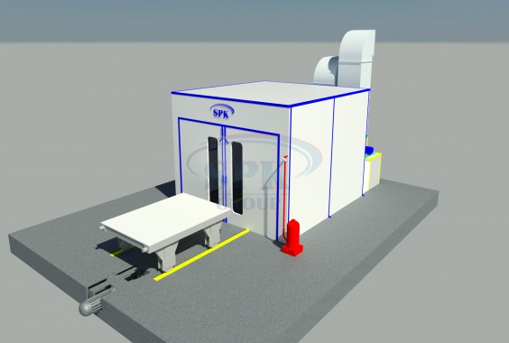Тупиковая покрасочно-сушильная камера для деталей грузовых автомобилей SPK-4.4.3