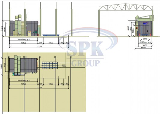 Окрасочно-сушильная камера для металлических каркасов электрических шкафов SPK-10.4.5