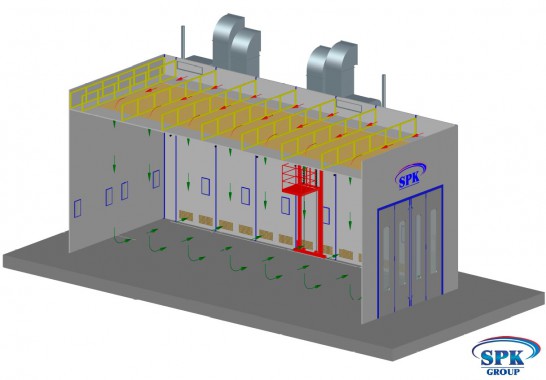 Окрасочно-сушильная камера для металлоконструкций SPK-14.4.4 
