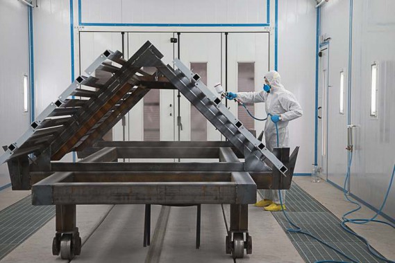 Окрасочно-сушильная камера для окраски металлоконструкций и ферм SPK 15.4.6. Италия