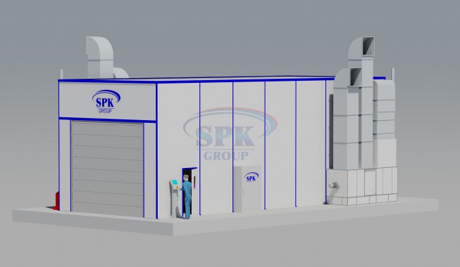 Проходная покрасочно-сушильная камера для троллейбусов SPK-15.6.5 