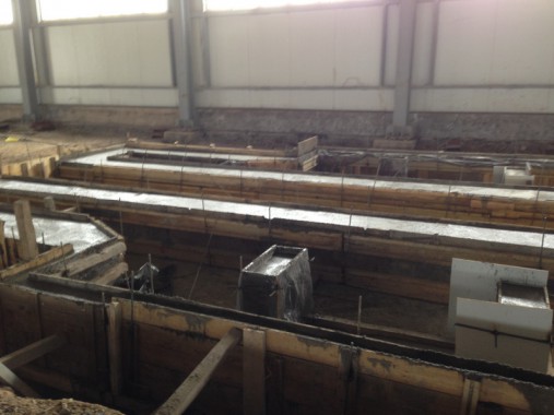 Окрасочно-сушильная камера для окраски металлоконструкций и ферм SPK 15.4.6. Италия. Строительство фундамента для камеры окраски. г. Астана (Казахстан)