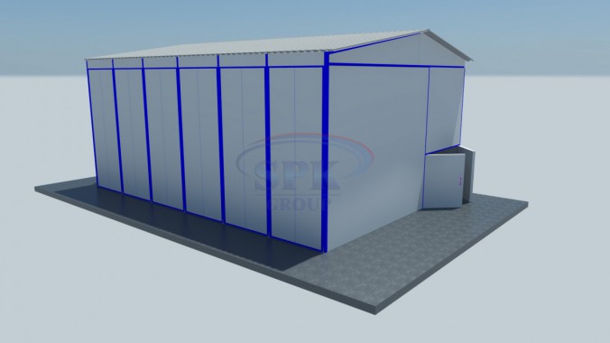 Тупиковая уличная абразивоструйная камера для металлоконструкций SPK-12.6.5