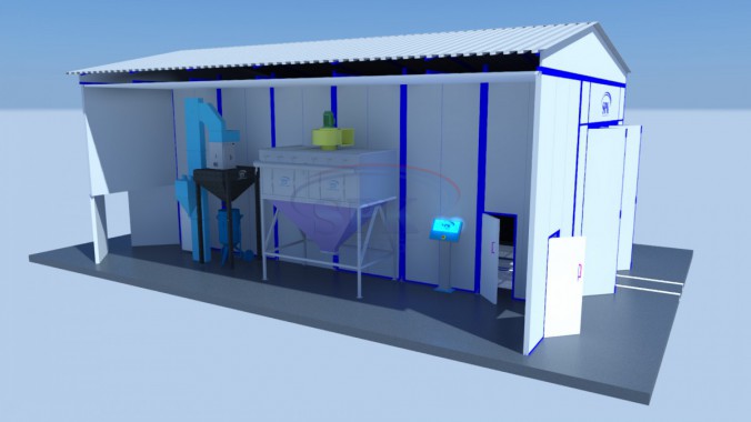 Тупиковая уличная абразивоструйная камера для металлоконструкций SPK-12.6.5