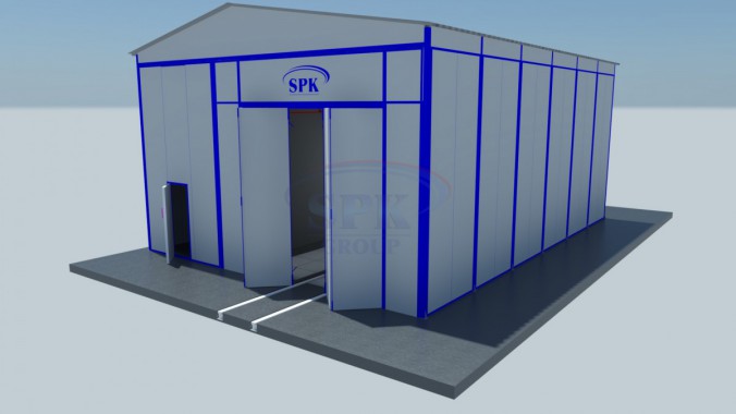 Тупиковая уличная абразивоструйная камера для металлоконструкций SPK-12.6.5