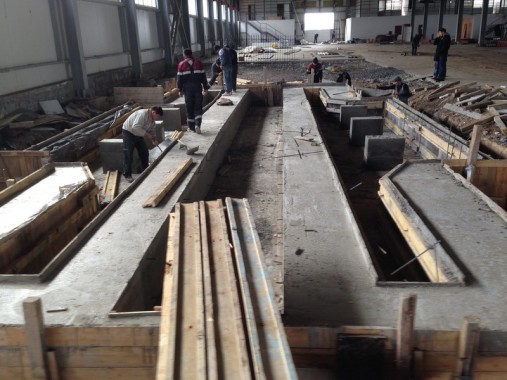 Окрасочно-сушильная камера для окраски металлоконструкций и ферм SPK 15.4.6. Италия. Строительство фундамента для камеры окраски. г. Астана (Казахстан)