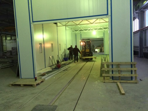Окрасочно-сушильная камера для окраски металлоконструкций и ферм SPK 15.4.6. Италия. Строительство фундамента для камеры окраски. г. Астана (Казахстан)