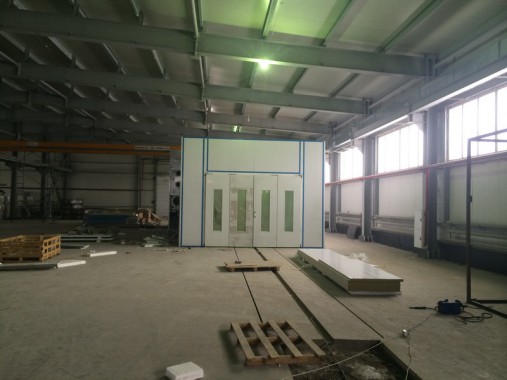 Строительство каркаса окрасочно-сушильной камеры для окраски металлоконструкций и ферм SPK 15.4.6, г. Астана (Казахстан)