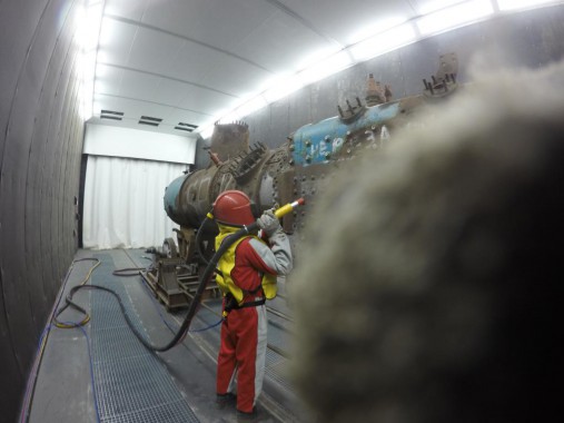 Дробеструйная камера для жд вагонов. Музей РЖД в г. Екатеринбург