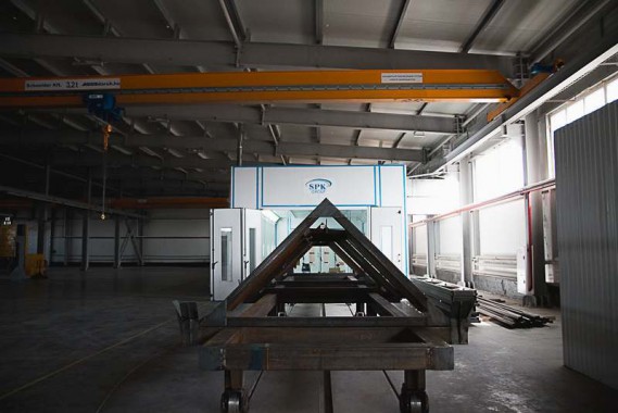 Запуск окрасочно-сушильной камеры для окраски металлоконструкций и ферм SPK 15.4.6, г. Астана (Казахстан)