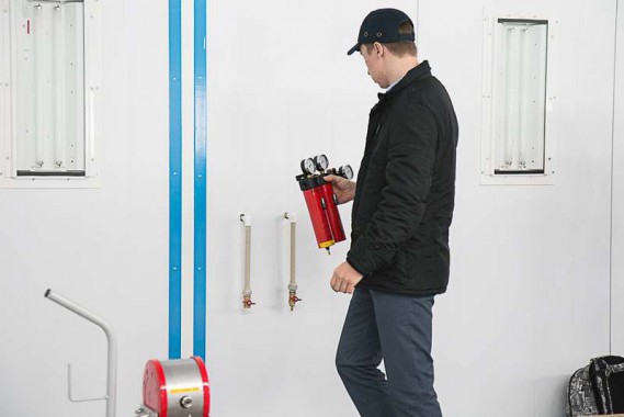 Запуск окрасочно-сушильной камеры для окраски металлоконструкций и ферм SPK 15.4.6, г. Астана (Казахстан)