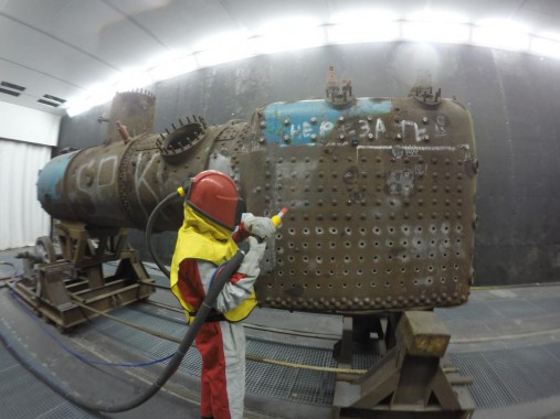 Дробеструйная камера для жд вагонов. Музей РЖД в г. Екатеринбург