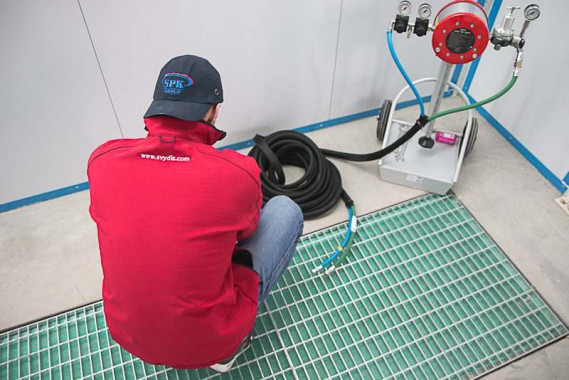 Запуск окрасочно-сушильной камеры для окраски металлоконструкций и ферм SPK 15.4.6, г. Астана (Казахстан)