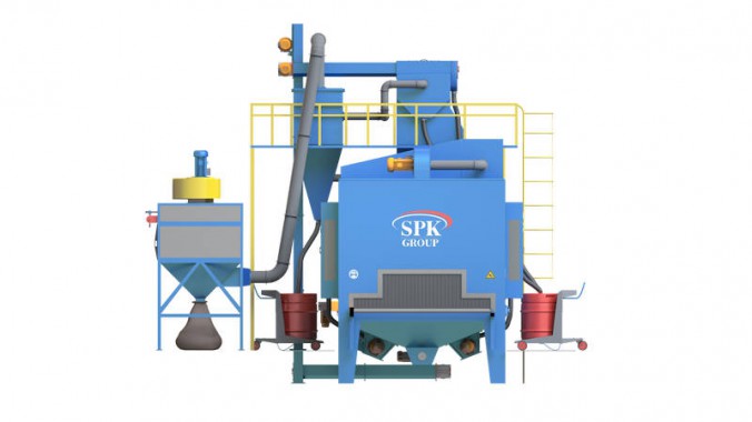 Дробемётная установка проходного типа с рольгангом для очистки металлопроката SPK D 15.6.11-R