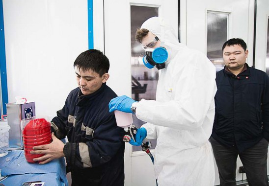 Покраска в окрасочно-сушильной камере для окраски металлоконструкций и ферм SPK 15.4.6, г. Астана (Казахстан) 