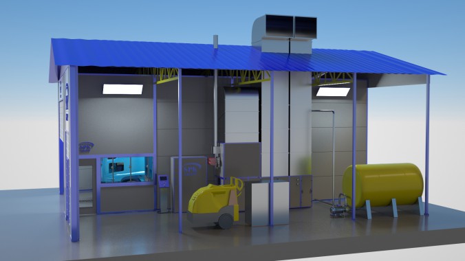 Камера проверки герметичности кабин и фургонов методом дождевания SPK ? R 12.6.5 уличного исполнения