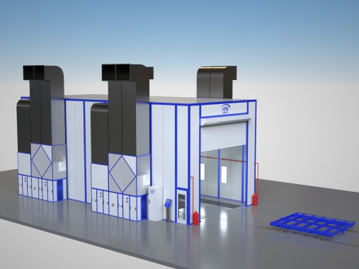 Окрасочно-сушильная камера проходного типа SPK-16.7.6 