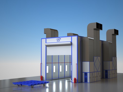 Окрасочно-сушильная камера проходного типа SPK-16.7.6 