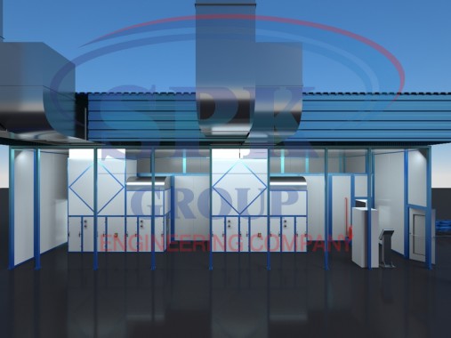 Окрасочно-сушильная камера тупикового типа уличного исполнения SPK-15.3.3