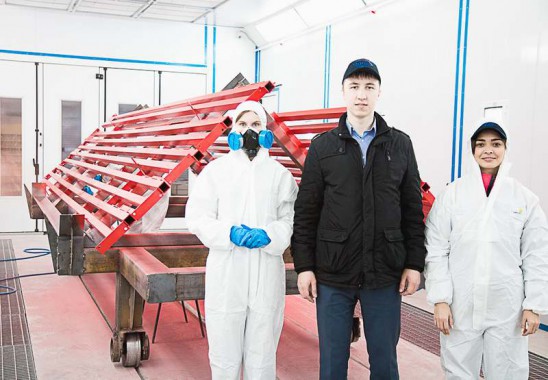 Покраска в окрасочно-сушильной камере для окраски металлоконструкций и ферм SPK 15.4.6, г. Астана (Казахстан) 