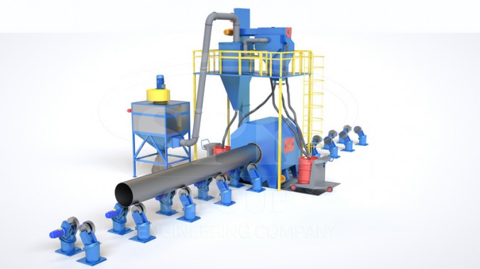 Проходная дробеметная установка для труб SPK D T