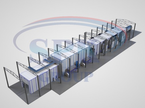 Комплекс подготовки окраски и сушки поверхности для железнодорожного транспорта